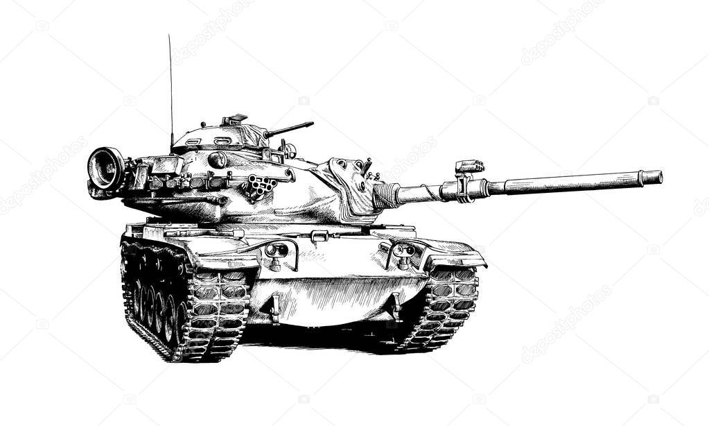 Profilansichten verschiedener mittlerer Kampfpanzer nebeneinander