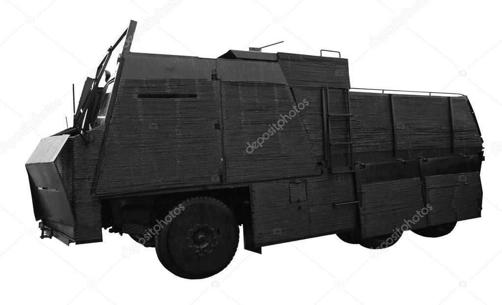 Historischer Lastwagen in einer Museumsausstellung